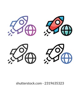Internet icon design in four variation color