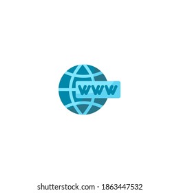 Internet icon. E-commerce and shopping icon. Simple, flat, color.