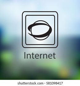 Internet icon embraces the world. isolated on background blurred. Trendy flat style for graphic design, logos, website, social media, mobile application