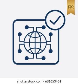 Internet Icon Flat Isolated World Symbol