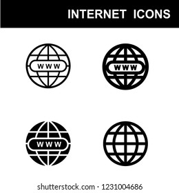 Internet Icon. Globe and Cursor Illustration Vector.