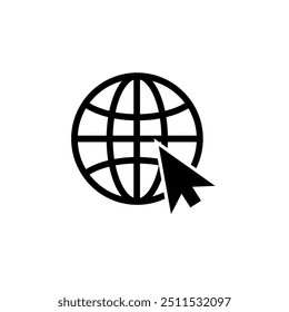 Internet icon. globe icon. web symbol. go to web icon. vector icon