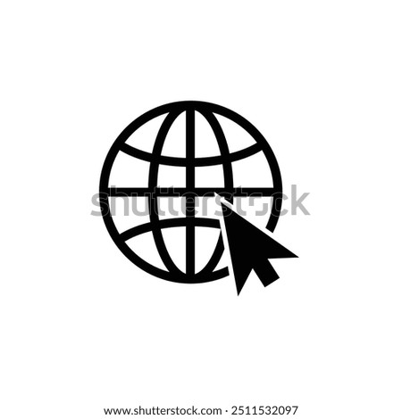 Internet icon. globe icon. web symbol. go to web icon. vector icon