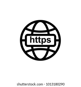 Internet icon. Go to secured web page sign vector illustration.