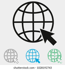 Internet icon. Go to web sign - simple flat design isolated on white background, vector