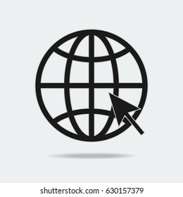 Internet icon go to web sign and symbol vector illustration flat design