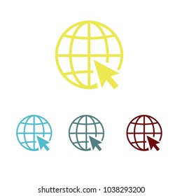 Internet icon, Go to web symbol. Arrow to including to web icon vector. Internet,communication,website symbol icon.
