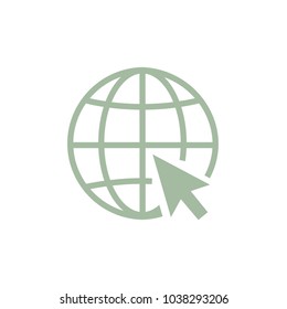 Internet icon, Go to web symbol. Arrow to including to web icon vector. Internet,communication,website symbol icon.