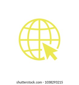 Internet icon, Go to web symbol. Arrow to including to web icon vector. Internet,communication,website symbol icon.