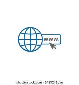 Internet icon, Go to web icon symbol vector. web icon vector