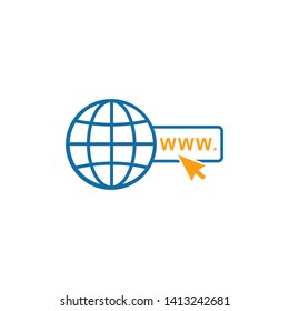Internet icon, Go to web icon symbol vector. web icon vector