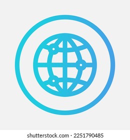Internet-Symbol im Farbverlauf-Stil über das Wesentliche, Verwendung für Website-Mobile-App-Präsentation