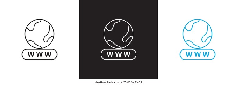Internet icon. isolated on white and black background. vector illustration. EPS10