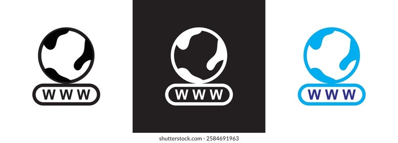 Internet icon. isolated on white and black background. vector illustration. EPS10