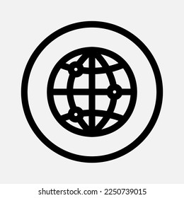 Internet-Icon im Strichstil über das Wesentliche, Verwendung für Website-Mobile-App-Präsentation