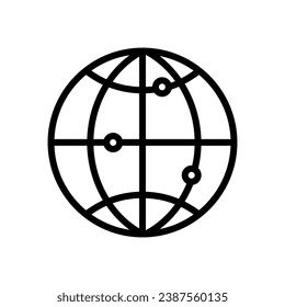 internet icon line style vector