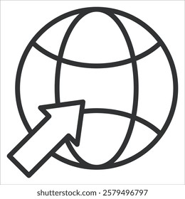 Internet Icon Lineal Style. Vector Illustration Graphic Design