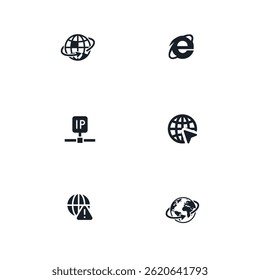 Internet icon logo flat vector design