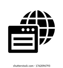 Internet-Symbol oder Logo einzeln auf Zeichen, Vektorgrafik - hochwertige Vektorsymbole in schwarzem Stil
