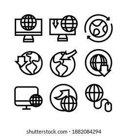Internet-Symbol oder -Logo einzeln auf ZeichenSymbol, Vektorgrafik - Sammlung hochwertiger Vektorsymbole mit schwarzem Stil
