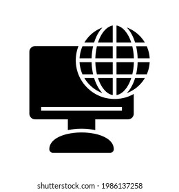 icono de internet o logotipo símbolo de signo aislado ilustración vectorial - iconos vectoriales de estilo negro de alta calidad

