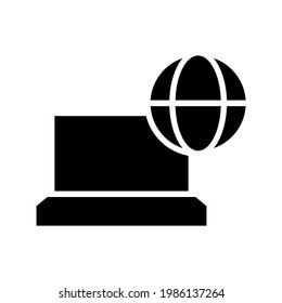 icono de internet o logotipo símbolo de signo aislado ilustración vectorial - iconos vectoriales de estilo negro de alta calidad
