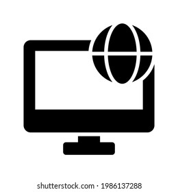 icono de internet o logotipo símbolo de signo aislado ilustración vectorial - iconos vectoriales de estilo negro de alta calidad
