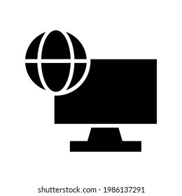 icono de internet o logotipo símbolo de signo aislado ilustración vectorial - iconos vectoriales de estilo negro de alta calidad
