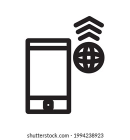 Internet icon or logo vector illustration of isolated sign symbol, vector illustration with high quality black outline.