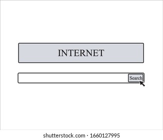 internet icon with mouse cursor press on search bottom