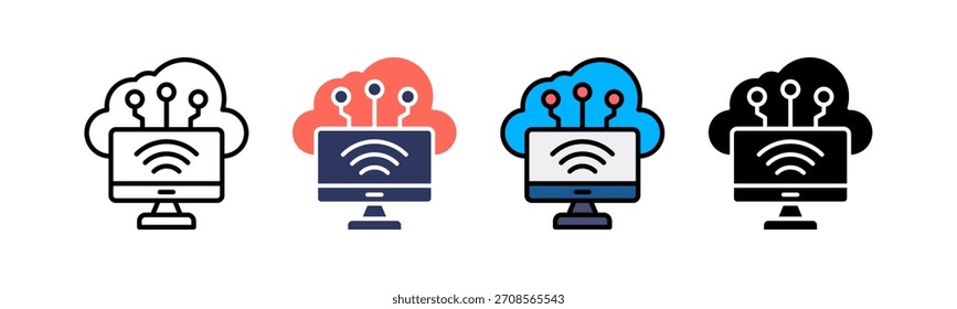 Icono de Internet Ilustración vectorial múltiple