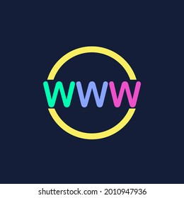 Internet-Symbol in Neonfarben