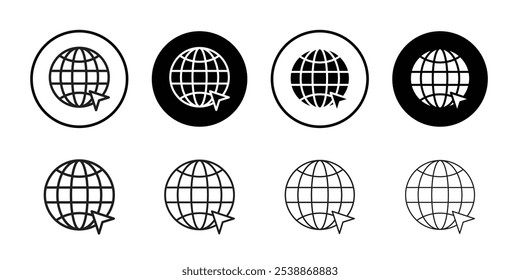 Signo de conjunto de esquema de icono de Internet
