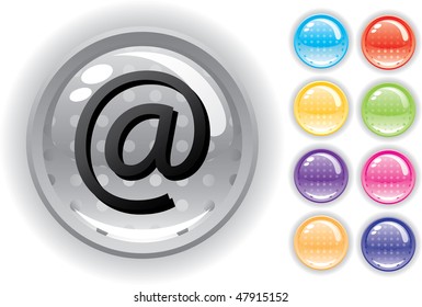 Internet icon. Perforated buttons. Vector illustration (EPS8). All parts (object) closed, possibility to edit.  Without a transparency. Isolated on a white background
