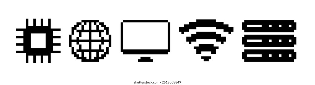 pixel do ícone da Internet. Pixel da Internet