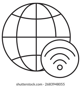 Internet Icon, The Power of the Internet, Connecting the World Online, Digital Innovation and Connectivity, Exploring the Web of Information, vector