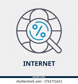 internet icon, premium bicolor internet icon.