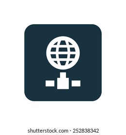 internet icon Rounded squares button, on white background 