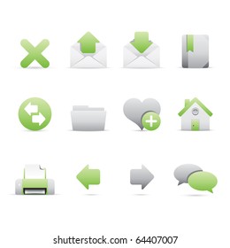 Internet icon set 1 Ã¢Â?Â? Bi Colored Series (Green and Gray).  Vector EPS 8 format, easy to edit.