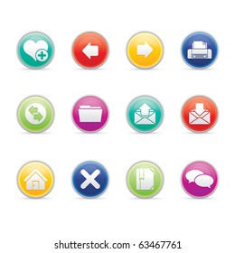 Internet icon set 1- Colored Buttons Series.  Vector EPS8 format, easy to edit.