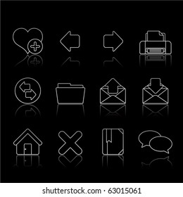 Internet icon set 1 - Strokes Black Series.  Vector EPS 8 format, easy to edit.