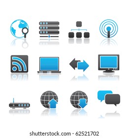 Internet icon set 2 Ã¢Â?Â? Blue Series.  Vector EPS 8 format, easy to edit.