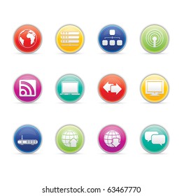 Internet icon set 2- Colored Buttons Series.  Vector EPS 8 format, easy to edit.