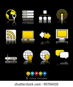 Internet icon set 2 – Multi Color Series.  Icon set in EPS 8 format with high resolution JPEG EPS file contains five color variations in different layers