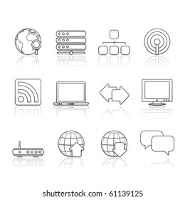 Internet icon set 2 Ã¢Â?Â? Strokes Series.  Vector EPS8 format, easy to edit.