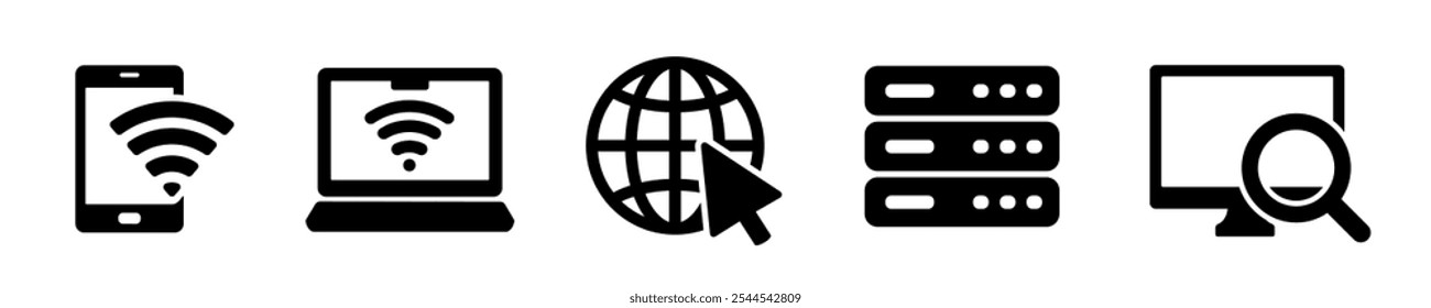 Internet icon. Internet icon set.