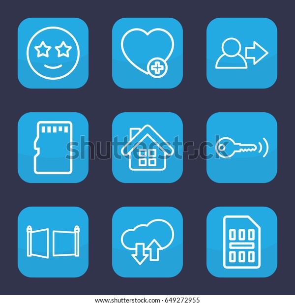 Internet Icon Set 9 Outline Internet Stock Vector (Royalty Free) 649272955