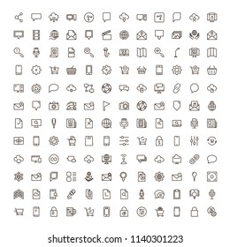 Internet icon set. Collection of high quality outline web pictograms in modern flat style. Black computer symbol for web design and mobile app on white background. Website line logo.