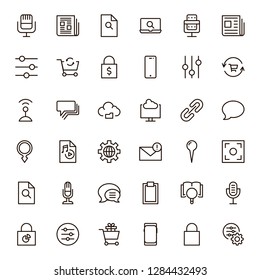Internet icon set. Collection of high quality outline web pictograms in modern flat style. Black computer symbol for web design and mobile app on white background. Website line logo.