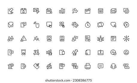 Juego de iconos de Internet. Contener en línea, computadora, red, sitio web, servidor, diseño web, hardware, software y programación. 